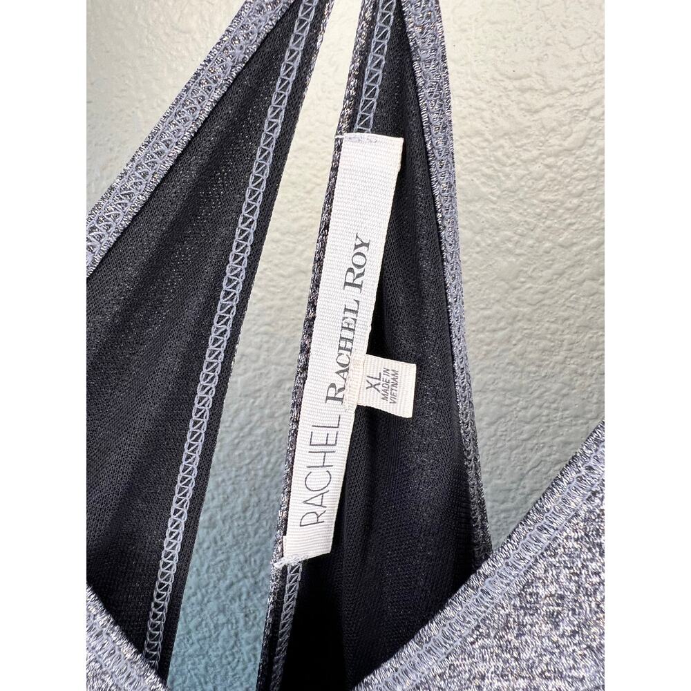 Rachel Roy, Heathered Gray Silver Dress, Nylon Blend, Strappy Back Casual Dress - Picture 3 of 8